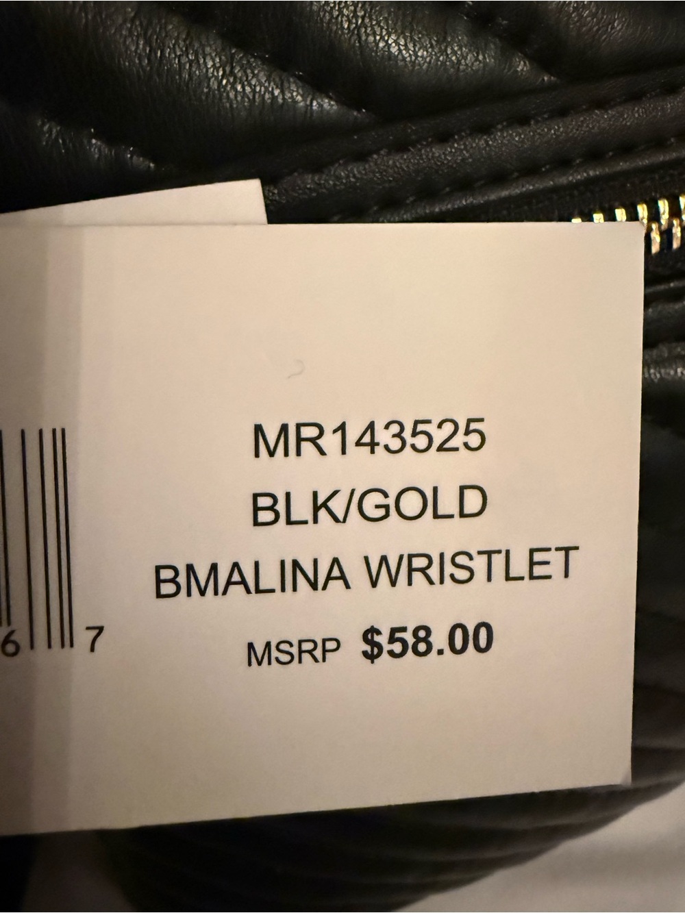 Steve Madden Black and Gold Bmalina Wristlet